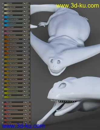 3D打印模型Prehistoric Amphibian Diplocaulus and Dragonfly Prey的图片