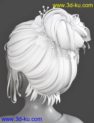 3D打印模型PreT Girls Bloom Hair for Genesis 8 Female(s)的图片