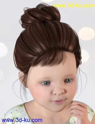 3D打印模型PreT Girls Bloom Hair for Genesis 8 Female(s)的图片