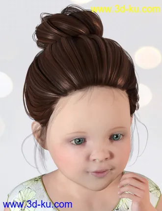 3D打印模型PreT Girls Bloom Hair for Genesis 8 Female(s)的图片