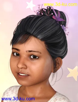 3D打印模型PreT Girls Bloom Hair for Genesis 8 Female(s)的图片