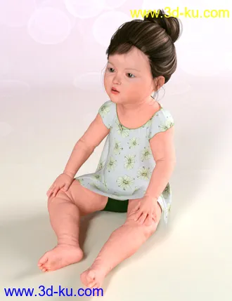 3D打印模型PreT Girls Bloom Hair for Genesis 8 Female(s)的图片