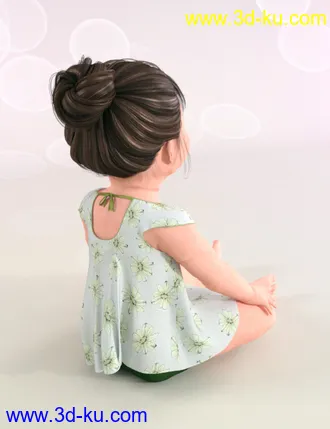 3D打印模型PreT Girls Bloom Hair for Genesis 8 Female(s)的图片