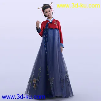 3D打印模型Pretty Textures for dForce Hanbok for G8F and G8.1F的图片