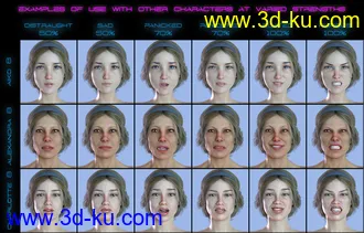 3D打印模型PTF Down to Earth Expressions for Zelara 8 and Genesis 8 Female(s)的图片