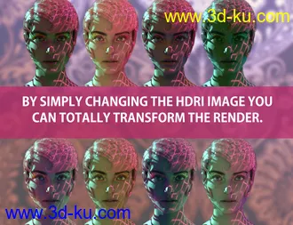 3D打印模型Rainbow Gel Portrait Lighting for Iray的图片