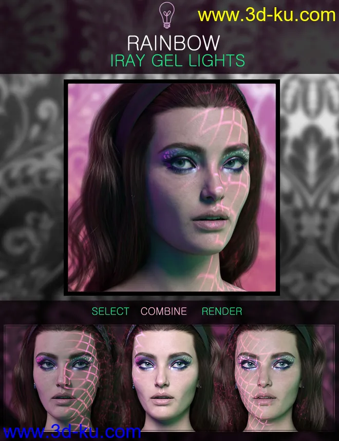 Rainbow Gel Portrait Lighting for Iray模型的图片12