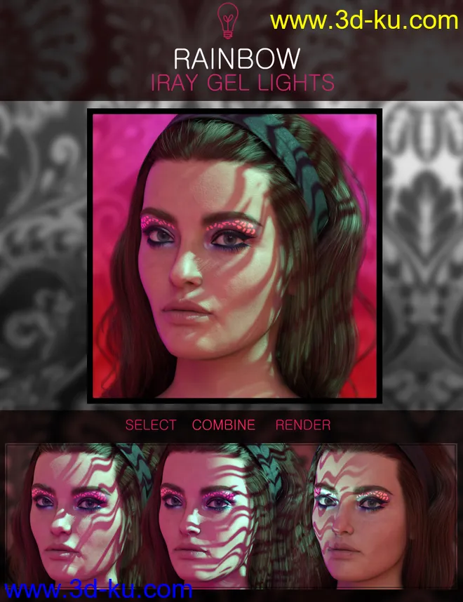Rainbow Gel Portrait Lighting for Iray模型的图片13