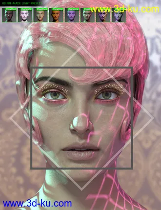 3D打印模型Rainbow Gel Portrait Lighting for Iray的图片