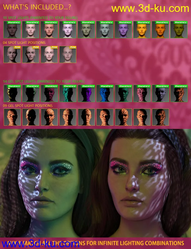 Rainbow Gel Portrait Lighting for Iray模型的图片18