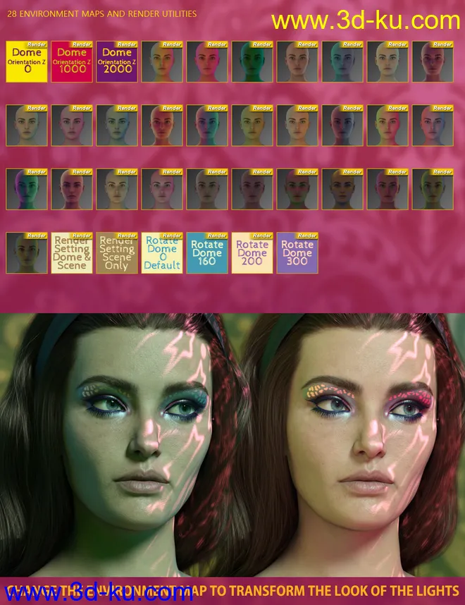 Rainbow Gel Portrait Lighting for Iray模型的图片19