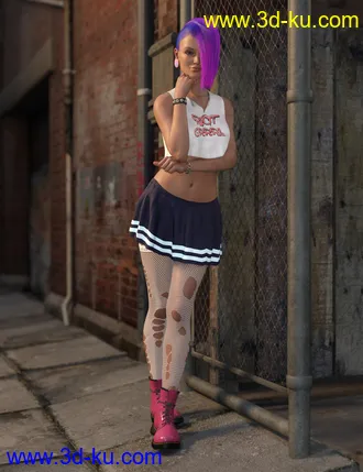 3D打印模型Riot Grrl dForce Outfit for Genesis 8 and Genesis 8.1的图片
