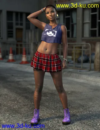 3D打印模型Riot Grrl dForce Outfit for Genesis 8 and Genesis 8.1的图片