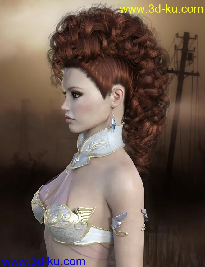 Roxana Hair Genesis 8 Female(s)模型的图片1