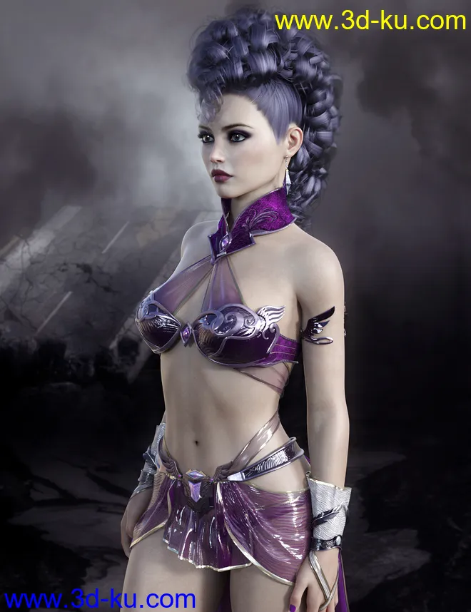 Roxana Hair Genesis 8 Female(s)模型的图片2