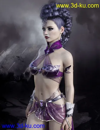 3D打印模型Roxana Hair Genesis 8 Female(s)的图片