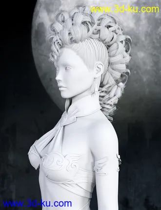 3D打印模型Roxana Hair Genesis 8 Female(s)的图片