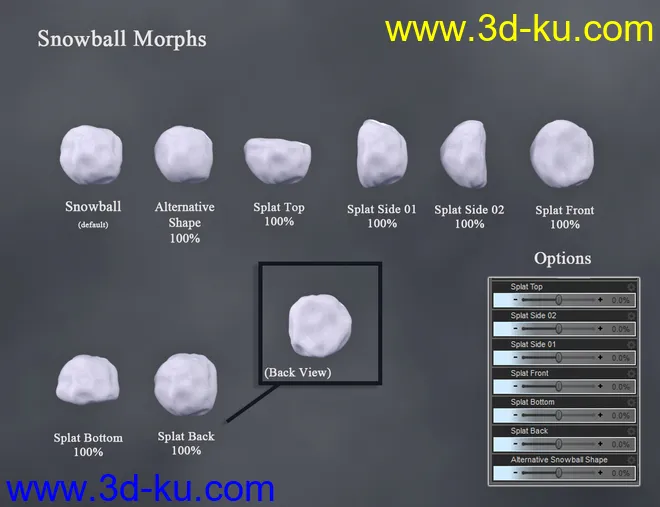 SBibb Snowball Fight Props and Poses for Genesis 8 and 8.1模型的图片6
