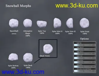 3D打印模型SBibb Snowball Fight Props and Poses for Genesis 8 and 8.1的图片