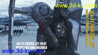 3D打印模型Sci-Fi Fighter Jet For Daz Studio and Genesis 8 Male的图片