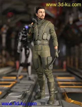 3D打印模型Sci-Fi Mechanic Outfit for Genesis 8.1 Males的图片