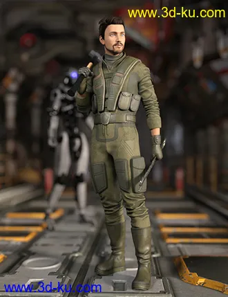 3D打印模型Sci-Fi Mechanic Outfit for Genesis 8.1 Males的图片