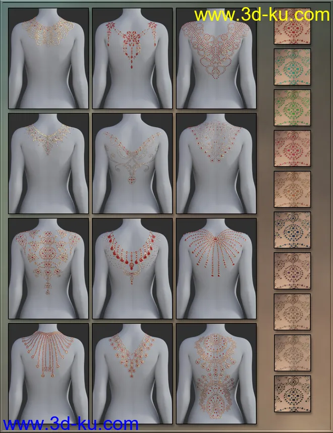 Sexy Skinz - Gemstone Adornments for Genesis 8 and 8.1 Females模型的图片8