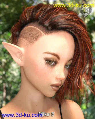 3D打印模型Shaved Side Hair for Genesis 3 and 8 Female(s)的图片