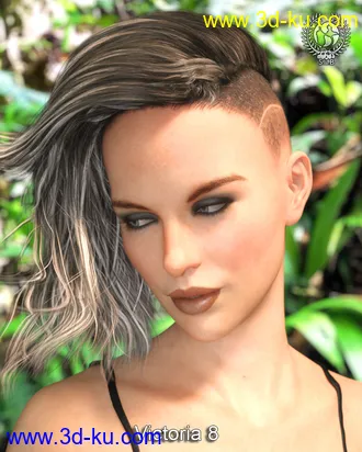 3D打印模型Shaved Side Hair for Genesis 3 and 8 Female(s)的图片