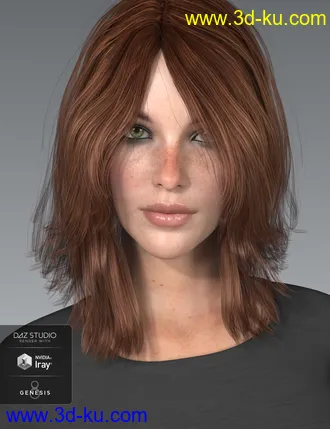 3D打印模型Shiloh Hair for Genesis 3 and 8 Female(s)的图片