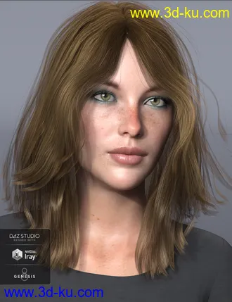 3D打印模型Shiloh Hair for Genesis 3 and 8 Female(s)的图片