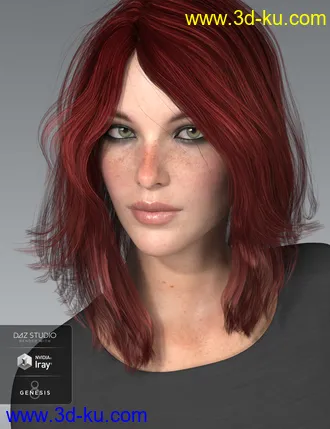 3D打印模型Shiloh Hair for Genesis 3 and 8 Female(s)的图片
