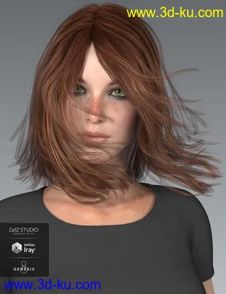 3D打印模型Shiloh Hair for Genesis 3 and 8 Female(s)的图片