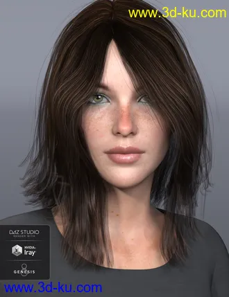 3D打印模型Shiloh Hair for Genesis 3 and 8 Female(s)的图片