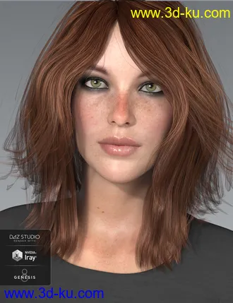 3D打印模型Shiloh Hair for Genesis 3 and 8 Female(s)的图片