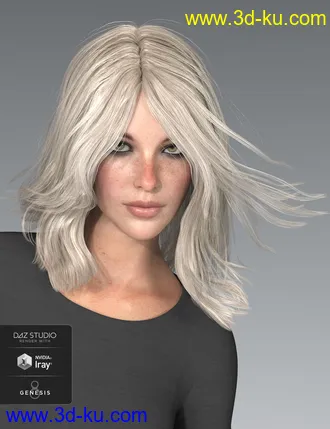 3D打印模型Shiloh Hair for Genesis 3 and 8 Female(s)的图片