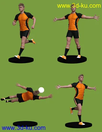 3D打印模型Soccer Poses for Genesis 8 and Genesis 8.1 Male的图片