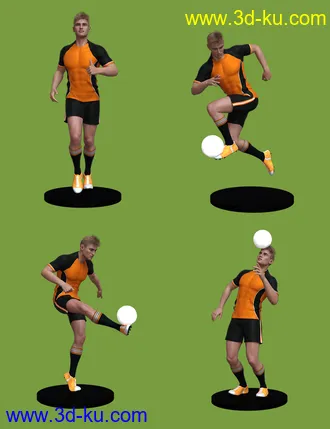 3D打印模型Soccer Poses for Genesis 8 and Genesis 8.1 Male的图片