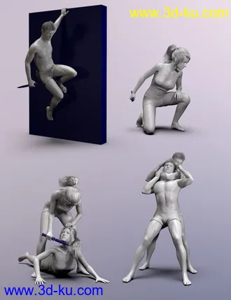 3D打印模型Strike from the Shadows poses for Genesis 8 and 8.1的图片