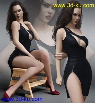 3D打印模型Stylish Zipper Dress for Genesis 8 Females的图片