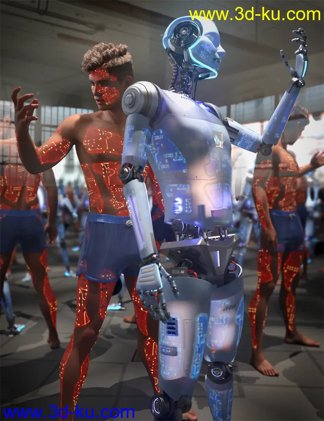 SubDermal Circuits for LIFE Android 2.0 Male and Genesis 8 and 8.1 Male模型的图片1