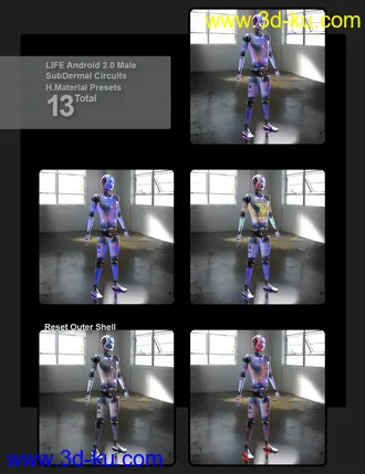 3D打印模型SubDermal Circuits for LIFE Android 2.0 Male and Genesis 8 and 8.1 Male的图片
