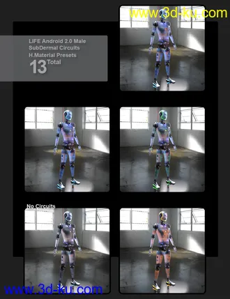3D打印模型SubDermal Circuits for LIFE Android 2.0 Male and Genesis 8 and 8.1 Male的图片