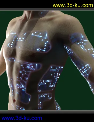 3D打印模型SubDermal Circuits for LIFE Android 2.0 Male and Genesis 8 and 8.1 Male的图片