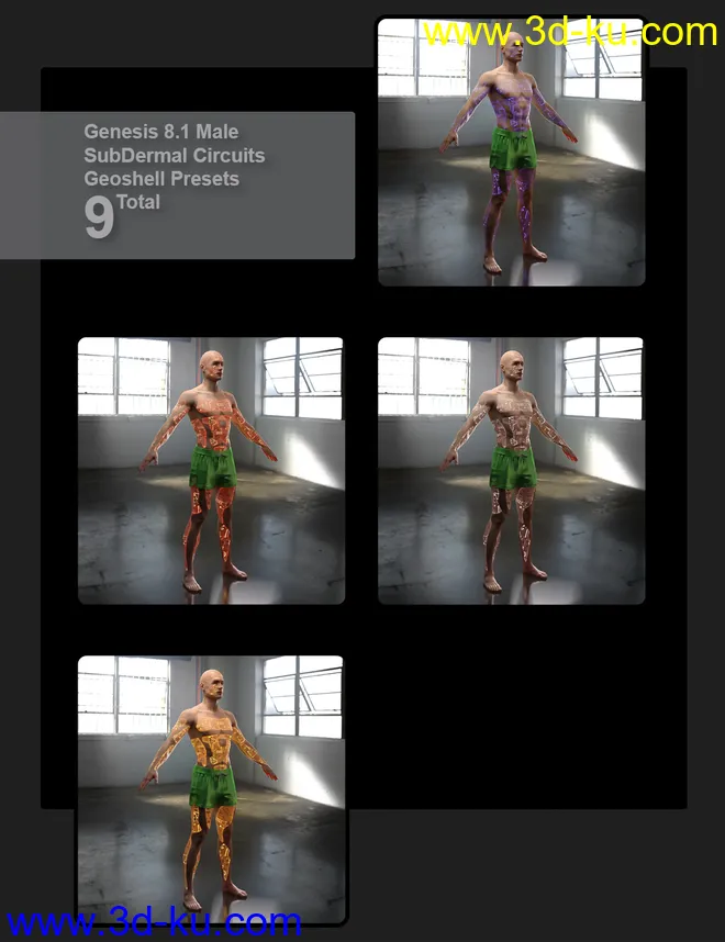 SubDermal Circuits for LIFE Android 2.0 Male and Genesis 8 and 8.1 Male模型的图片13