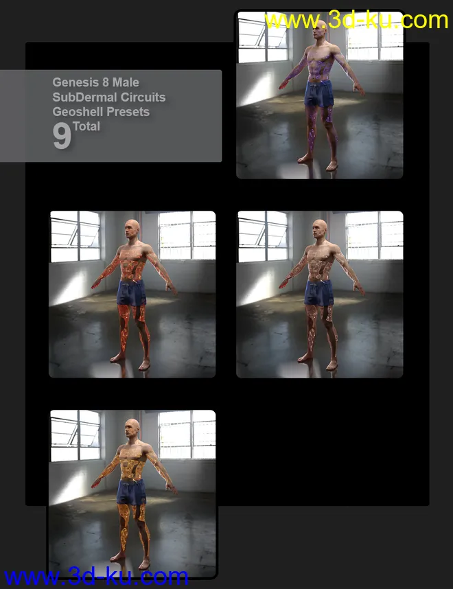 SubDermal Circuits for LIFE Android 2.0 Male and Genesis 8 and 8.1 Male模型的图片15