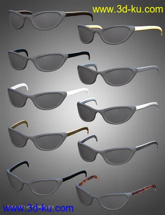 3D打印模型Sunglasses Bundle for Genesis 8 and 8.1 Males and Females的图片