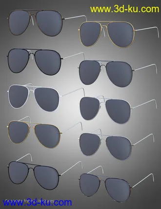 3D打印模型Sunglasses Bundle for Genesis 8 and 8.1 Males and Females的图片