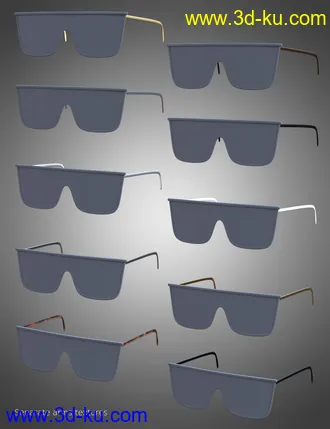 3D打印模型Sunglasses Bundle for Genesis 8 and 8.1 Males and Females的图片
