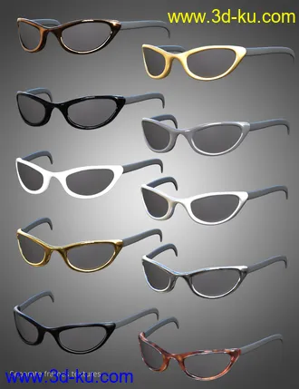 3D打印模型Sunglasses Bundle for Genesis 8 and 8.1 Males and Females的图片